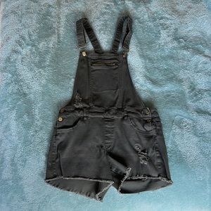 Army Green overall jean shorts